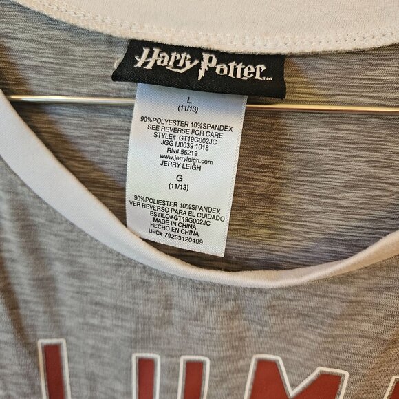 Harry Potter Hogwarts Alumni Long Sleeve Shirt  Gray junior girls size Large - Picture 3 of 5